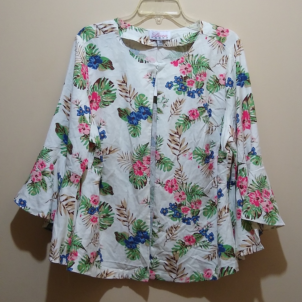 Donna Floral Linen Blend women coat jacket